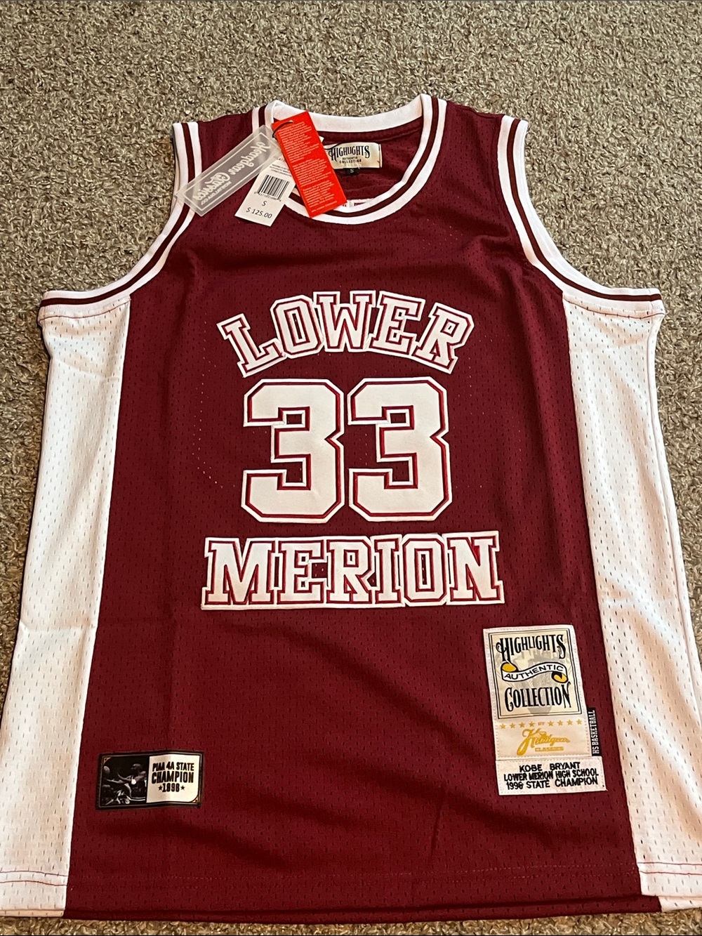 Headgear Classic Los Angeles Lakers Kobe Bryant Stitched HS Jersey NWT Small(40)